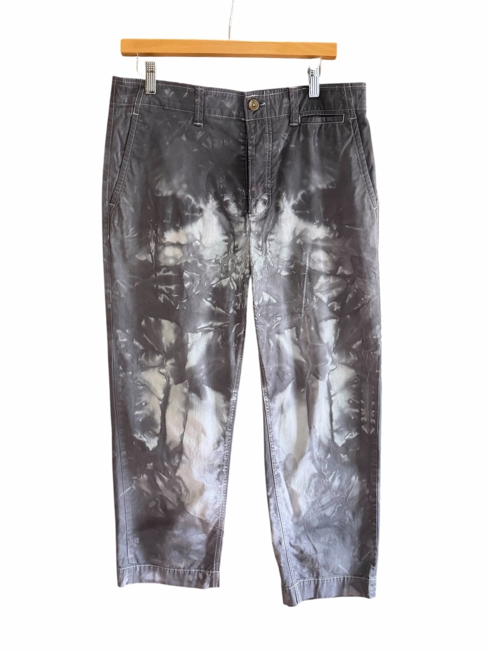 EVERLANE Chino Pants Gray & White Tie Dye 10